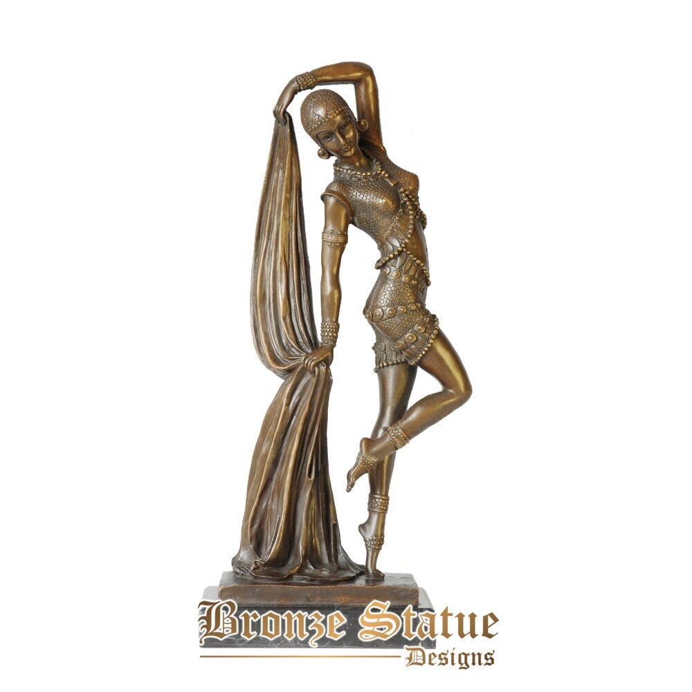 Bronze statue classical young woman dance sculpture female art wonderful living room office decoration gifts