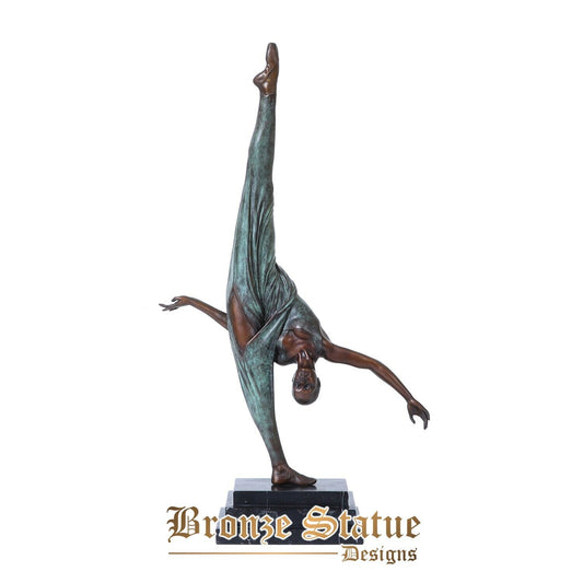 Modern western female ballerina dancer statue figurine bronze sculpture ballet girl art gift home decoration