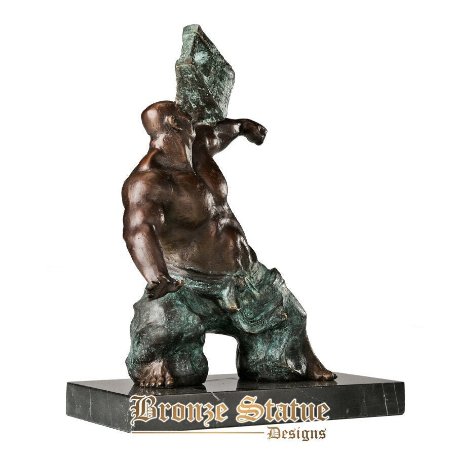Statue Guy Strong man practicing sculpture bronze muscular people statue art home ...