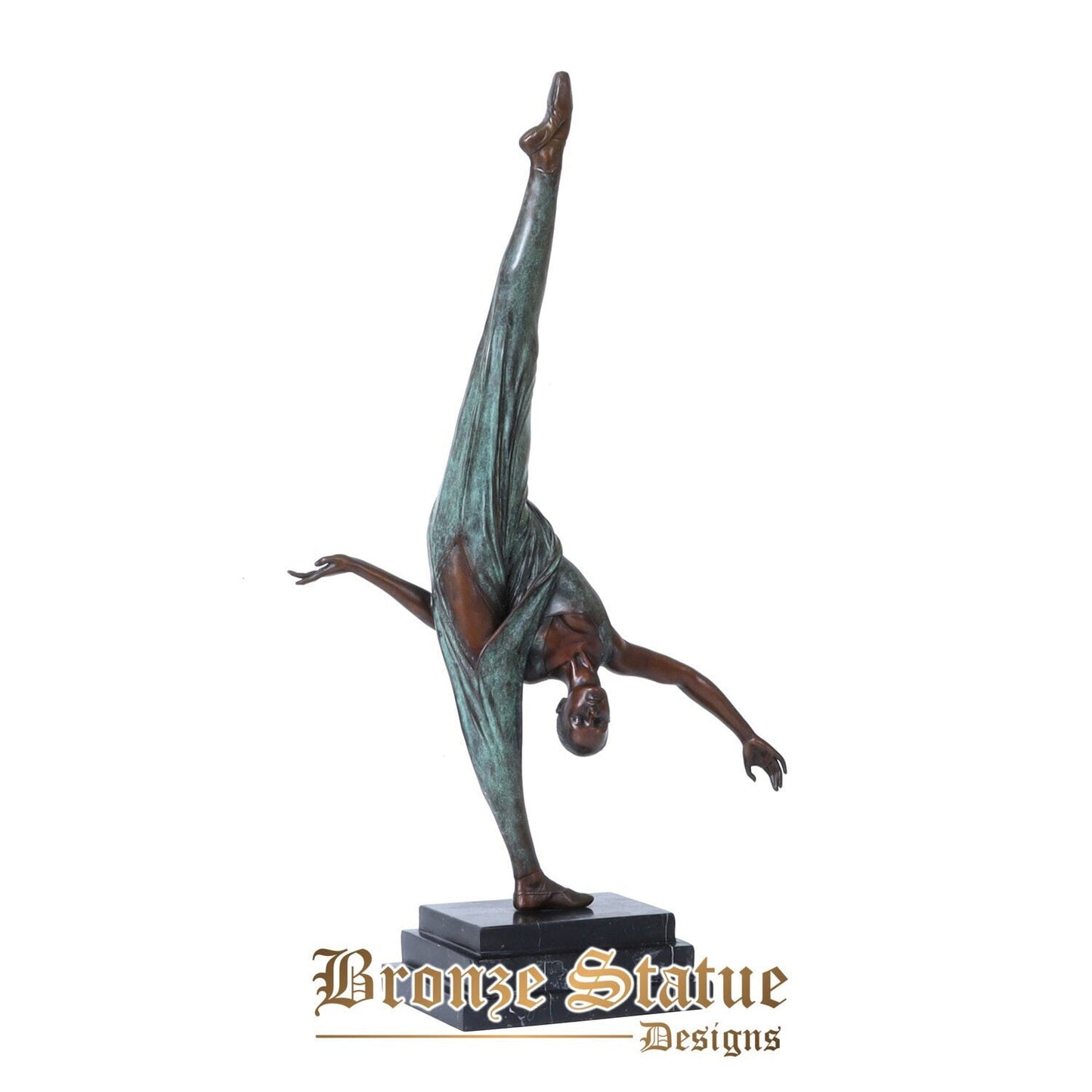 Modern western female ballerina dancer statue figurine bronze sculpture ballet girl art gift home decoration