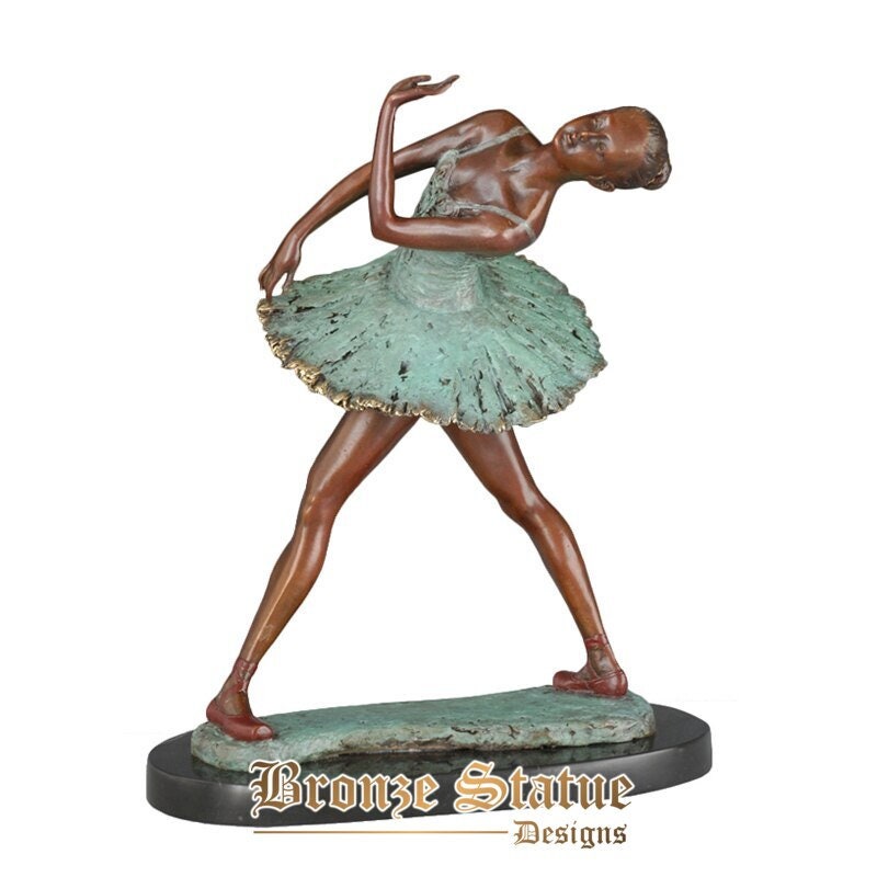 Estátua de bronze bailarina feminina pulando balé escultura de dança delicada arte moderna perfeita decoração de quarto de menina presentes de natal