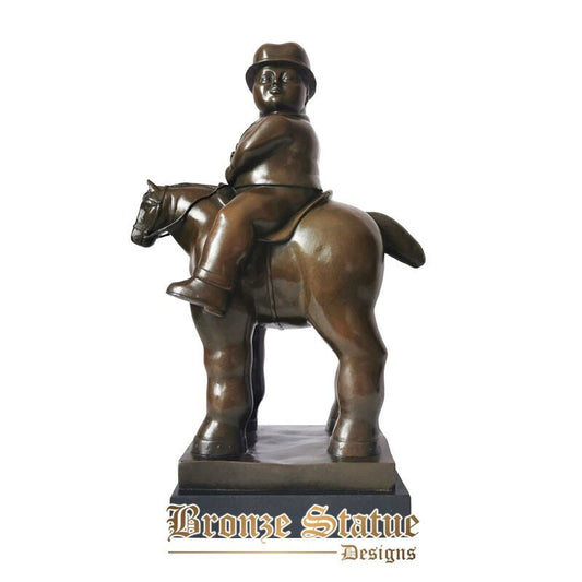Fernando Botero Bronze escultura abstrata cavalheiro gordo cavalgando estátua famosa fernando botero arte réplica decoração para casa