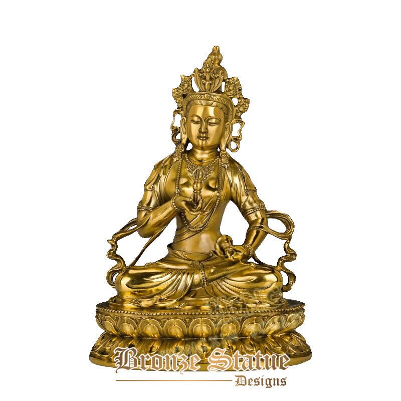 Statua di statuetta di rame buddista vajra sattva classica famosa scultura religiosa in ottone indiano per regalo di decorazione