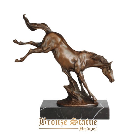Bronzo cavallo scultura statuetta animale figurine arte statua regali di lusso antico arredamento per la casa