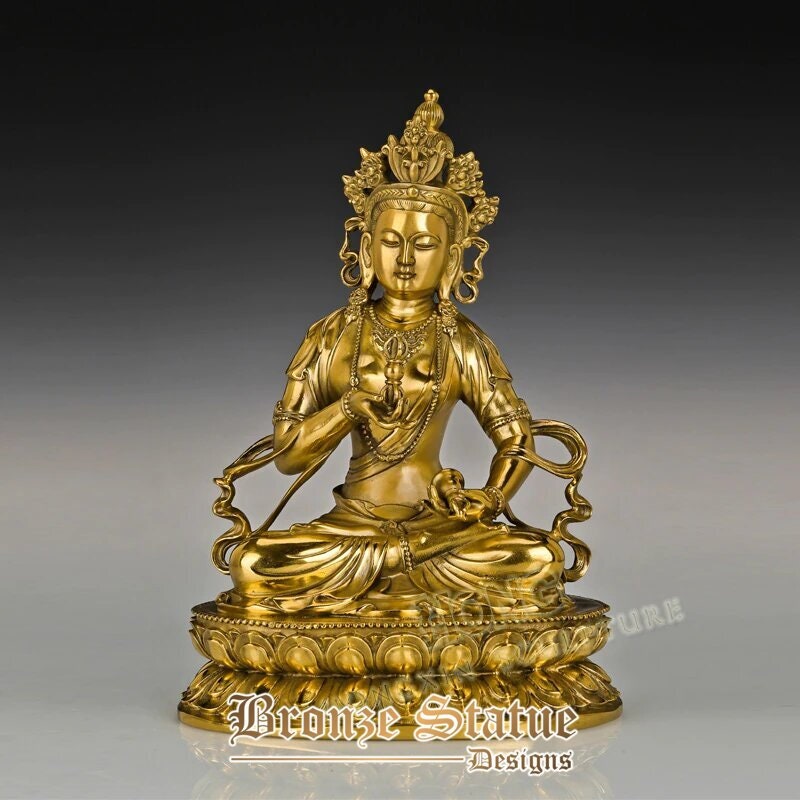 Statua di statuetta di rame buddista vajra sattva classica famosa scultura religiosa in ottone indiano per regalo di decorazione