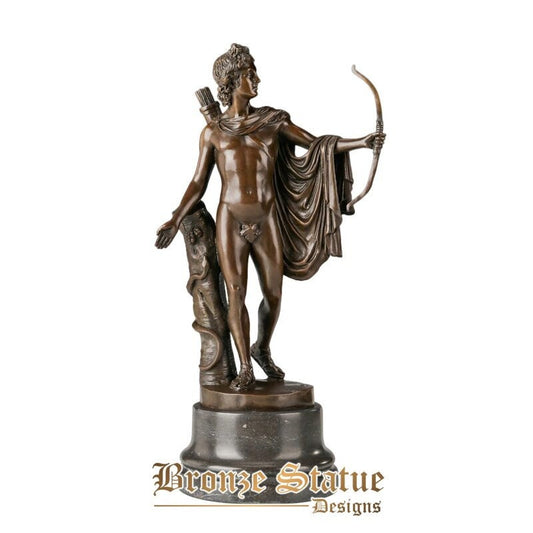 Bronze apollo statue greek sun of god sculpture classical figurine for indoor decor cabinet ornament