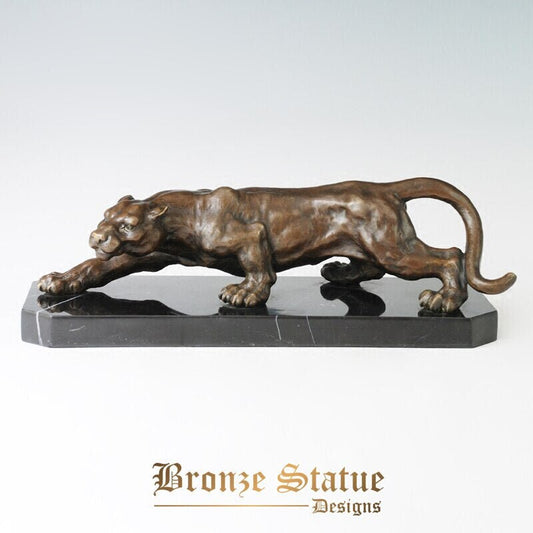 Bronze guepardo estátua de leopardo vida selvagem animal escultura arte lindo presente de negócios decoração de mesa de escritório