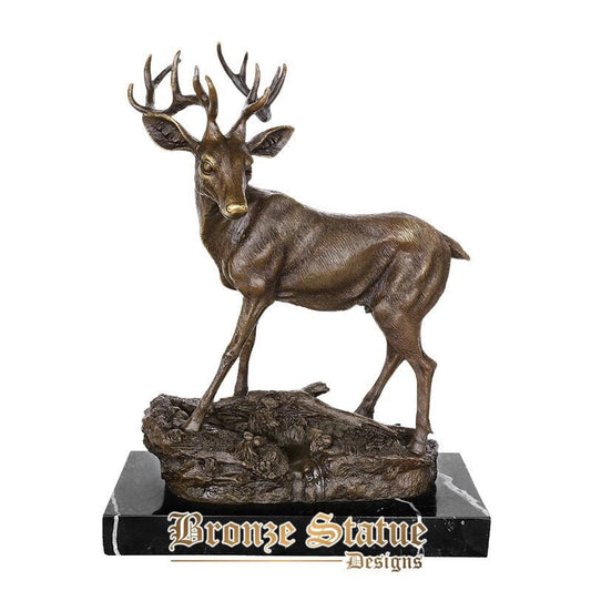 Bronze elk statue wildlife animal sculpture art lucky home decoration business gift