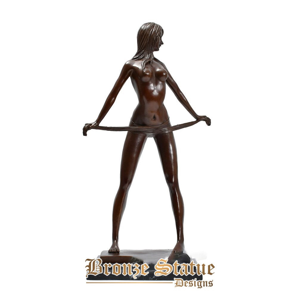 Bronze sexy nude girl statue modern hot western woman sculpture art home decor gifts