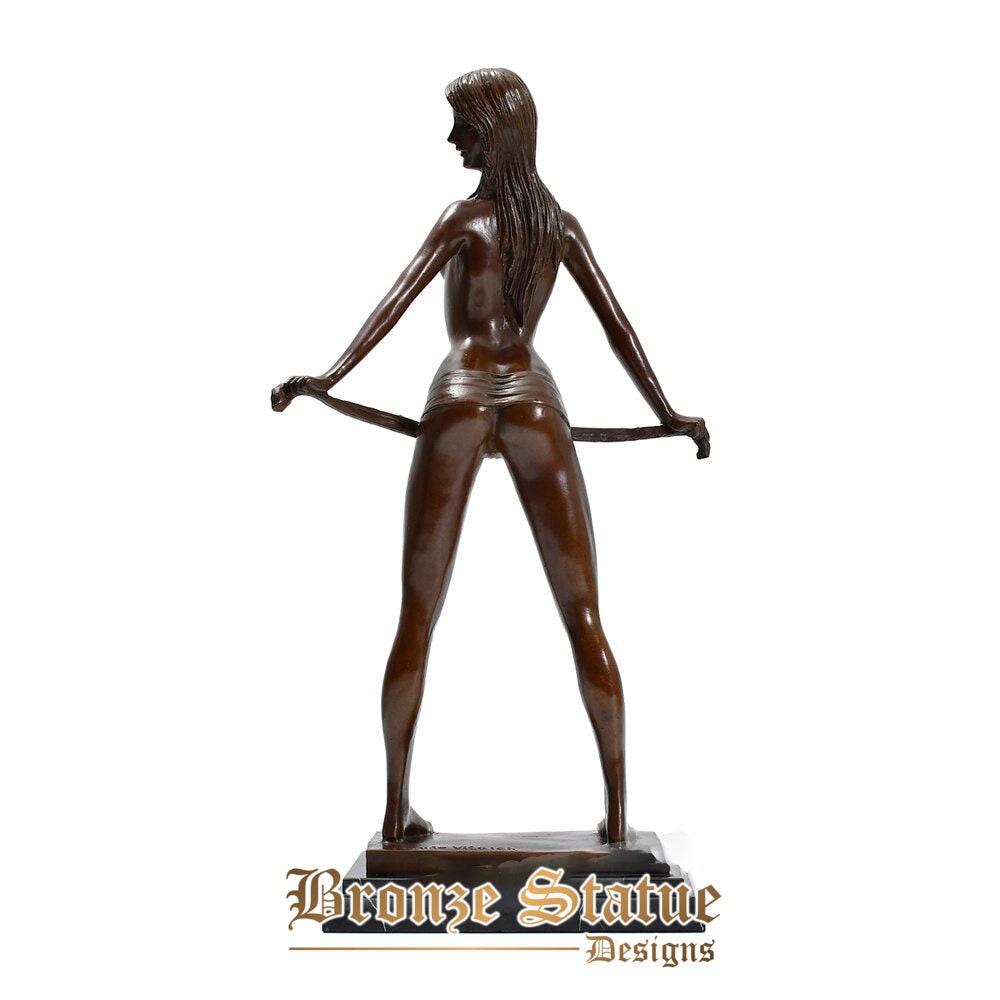 Bronze sexy nude girl statue modern hot western woman sculpture art home decor gifts