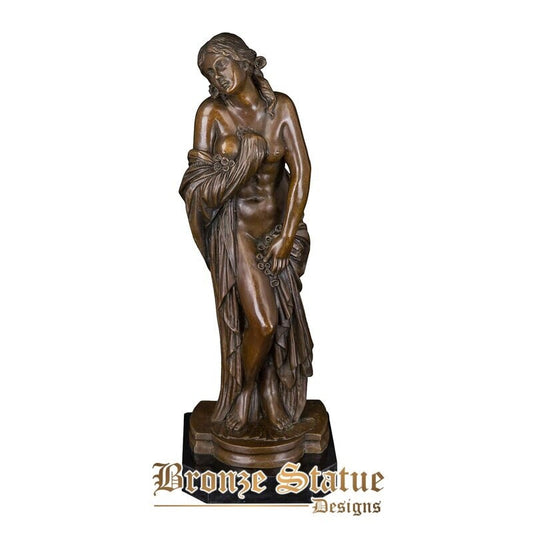 Sexy woman bronze statue western bare female sculpture art bedroom decoration