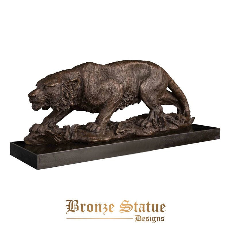 Bronze tiger statue wild animal tigress sculpture chinese zodiac wildlife art business gift office decor large