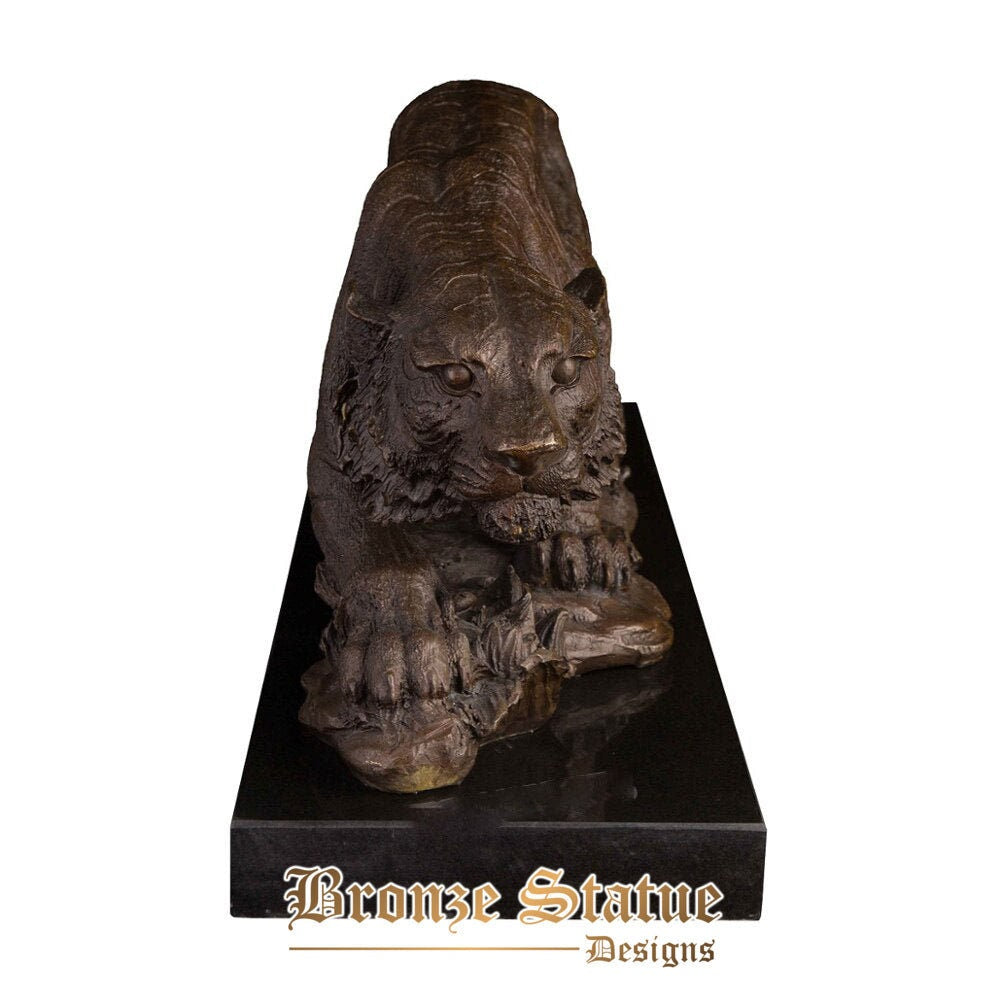 Bronze tiger statue wild animal tigress sculpture chinese zodiac wildlife art business gift office decor large