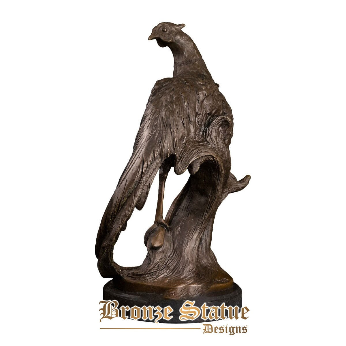 Large bronze pheasants statue figurine indoor decor wildlife animal sculpture art big birthday gift