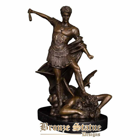 Bronzes classical statue with stick bronze man sculpture home decoration