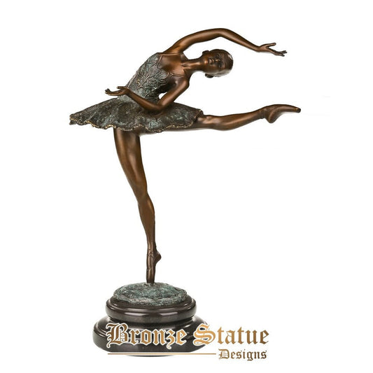 Ballet dance statue bronze young girl dancing sculpture modern figurine ballerina art gorgeous home decoration gifts