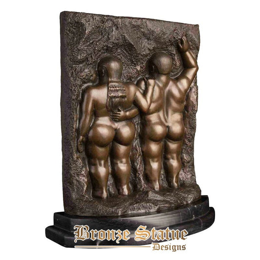 Bronze famous botero art replica fat couple lovers relief statue sculpture collection home decoration gift