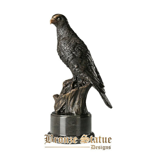 Águia árabe estátua de bronze falcão animal escultura pássaro falcão estatueta arte escritório decoração presentes de negócios