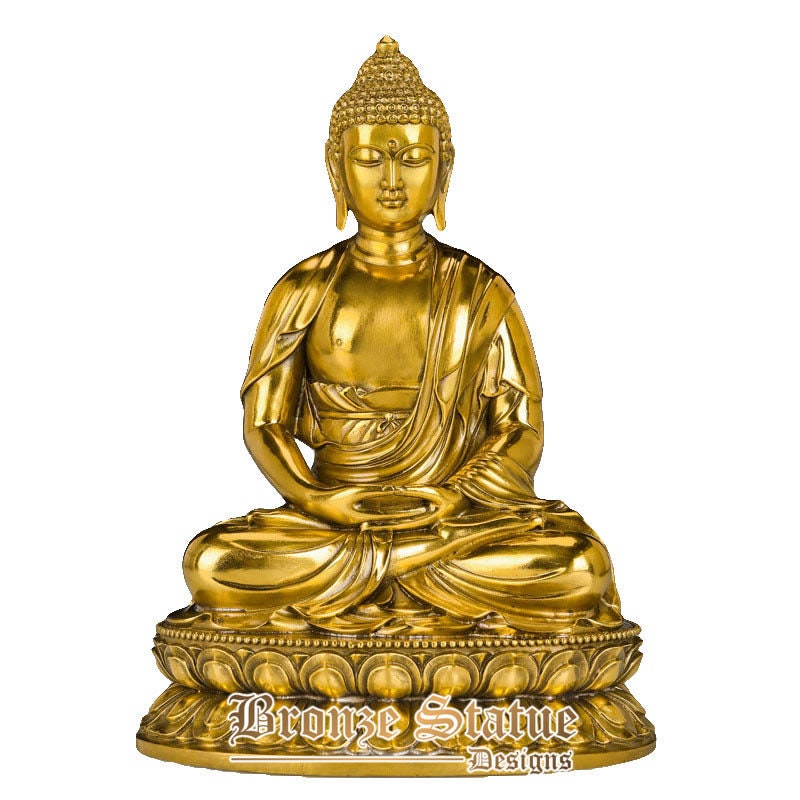 Amitabha statue figurine buddha sculpture art golden brass home decor