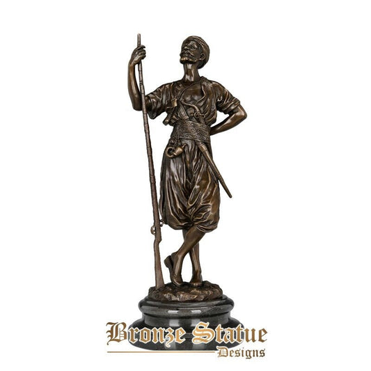 Arabian man statue bronze antique sculpture art male figurine home decoration