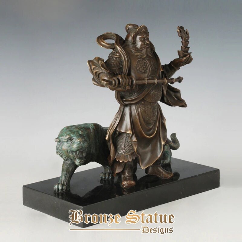 Chinese myth god of wealth bronze statues vintage brass sculpture for store office decoration business gifts