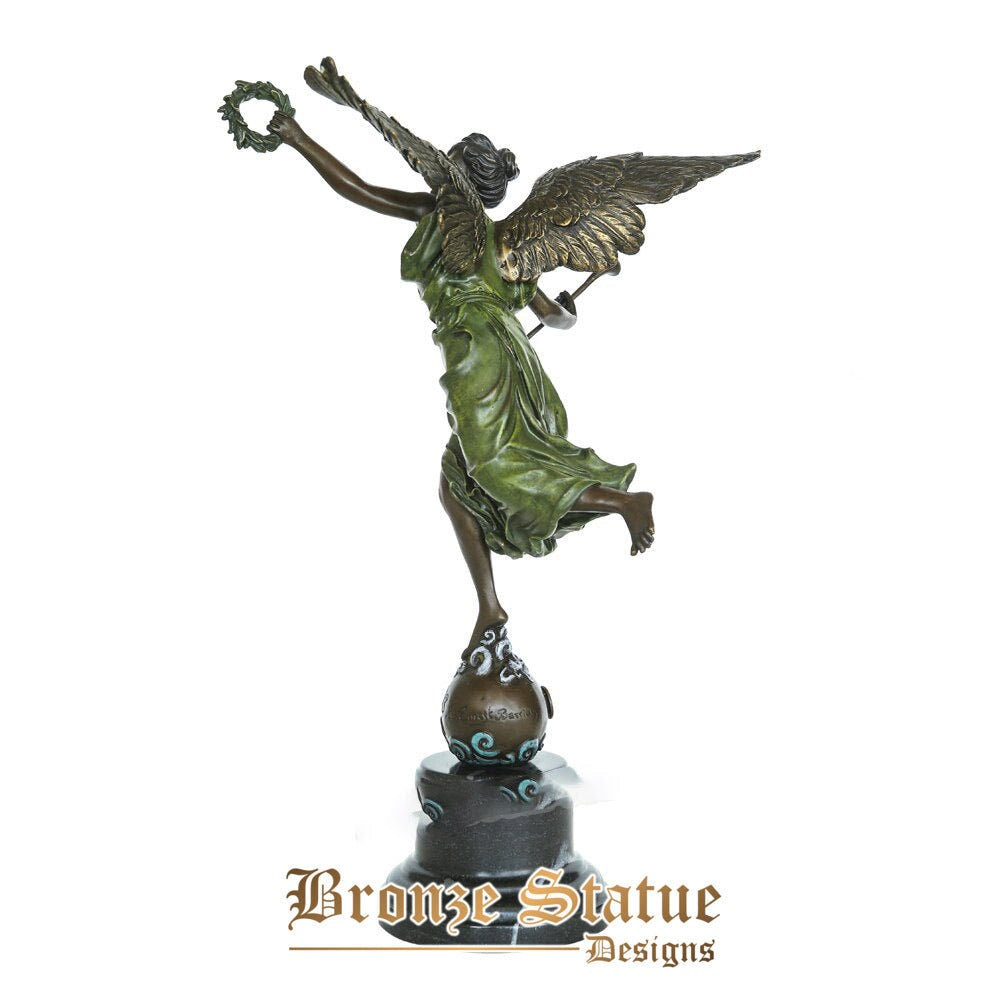 Bronze greek mythology victory goddess statue sculpture antique art office table decor business gift