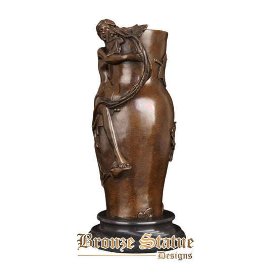 Classical girl statue hot cast real bronze antique female sculpture art villa home decor ornament