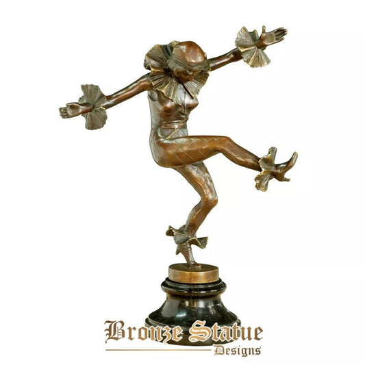 Bronze western dance woman statue sculpture vintage female art marble base gorgeous home ornament