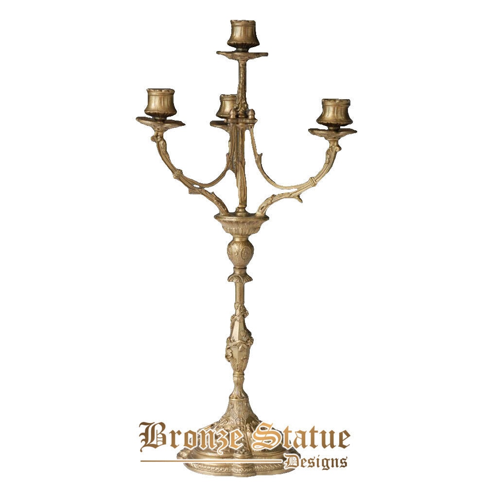 Bronze candelabra candlestick with 4 holders statue sculpture hot casting home decor
