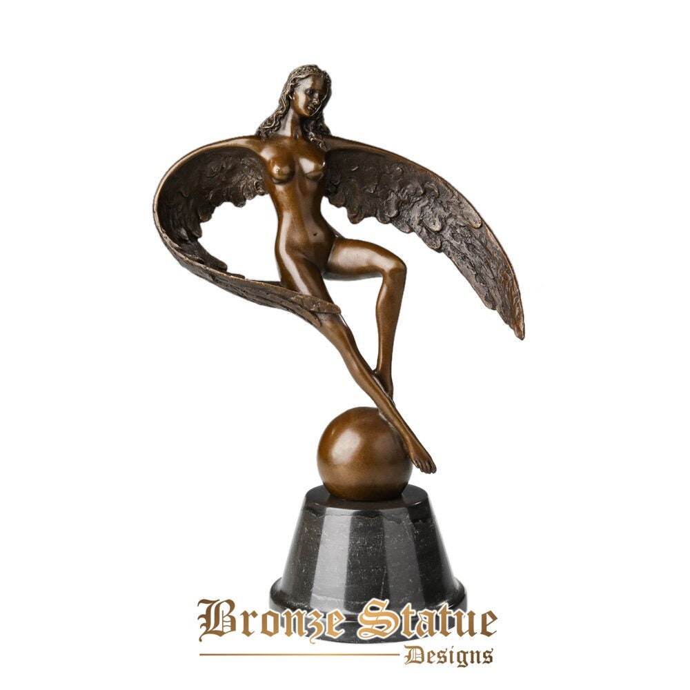 Abstract angel bronze statue myth sunshine sculpture figurine art birthday gift home decoration