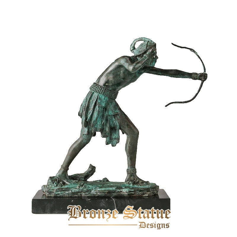Bronze indian hunter statue sculpture vintage hot casting art collection home decor