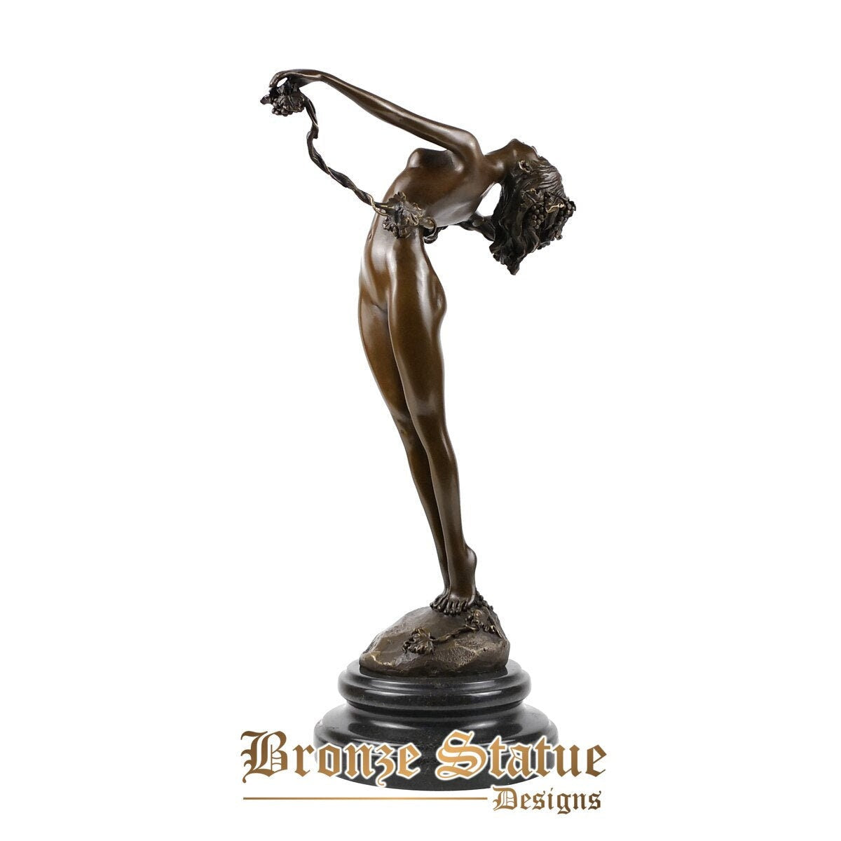Nude grape woman statue sculpture bronze sexy naked female modern figurine art home decor