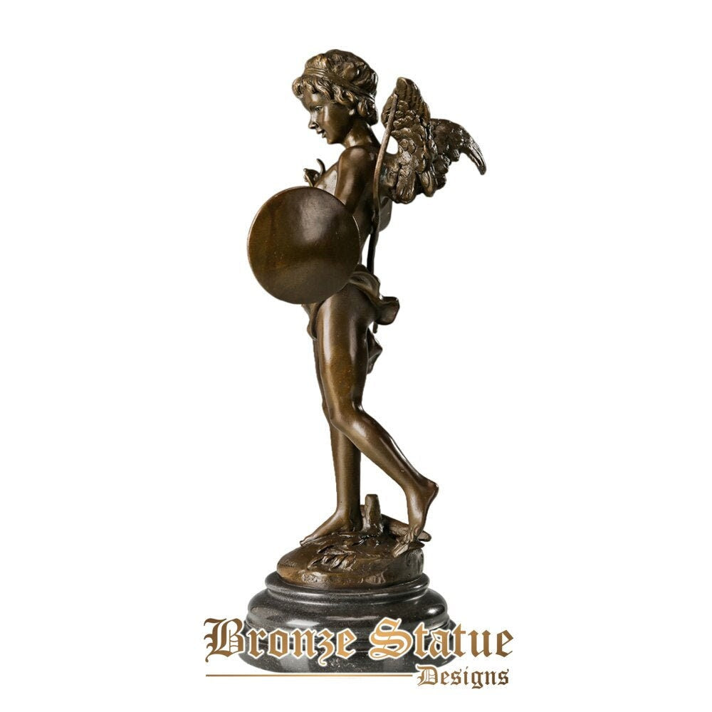 Young cupid bronze statue greek mythology love god eros sculpture figurine copper antique artwork for indoor decor wedding gifts