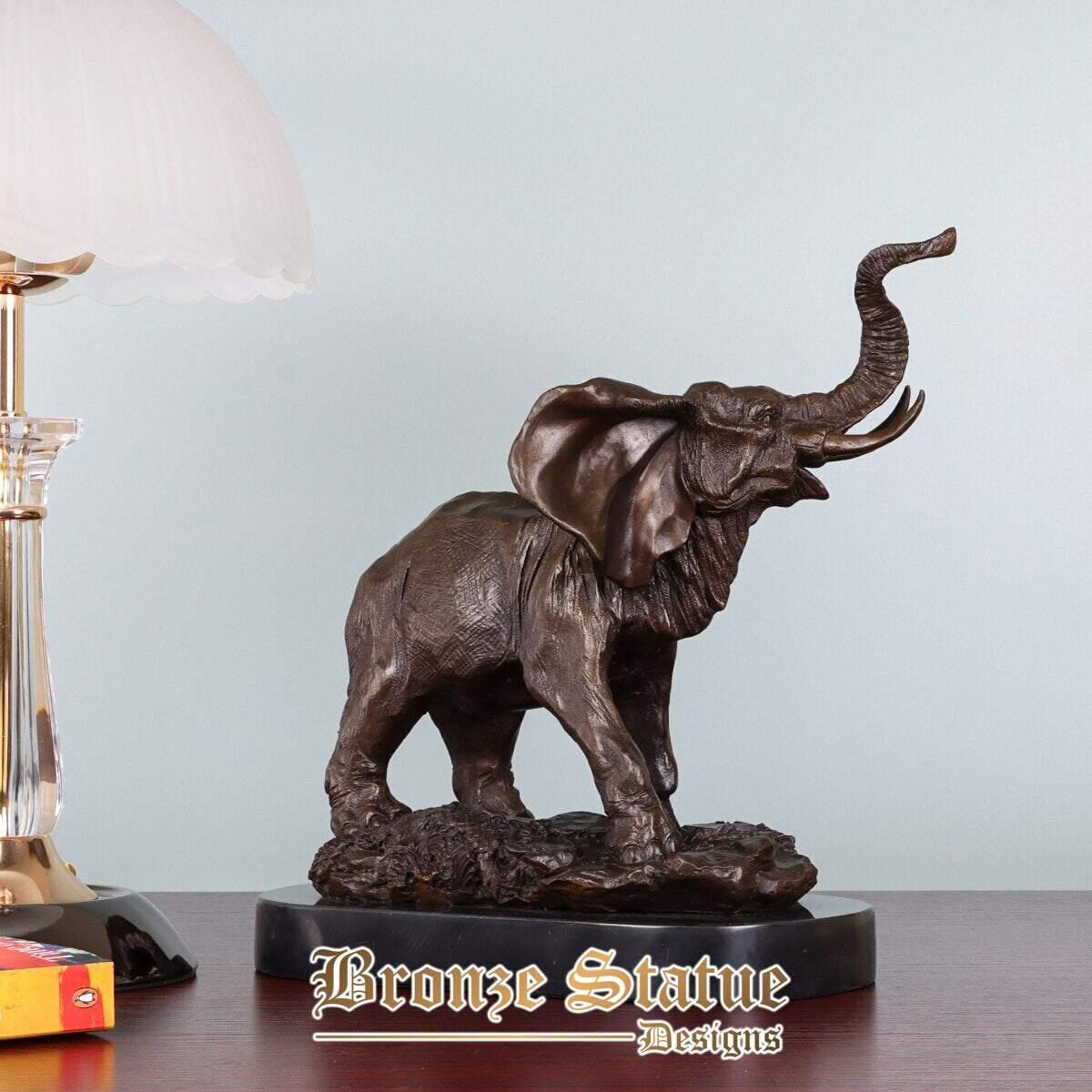 Bronze thai elephant statue sculpture wildlife animal art lucky home decor accessories fortune gifts