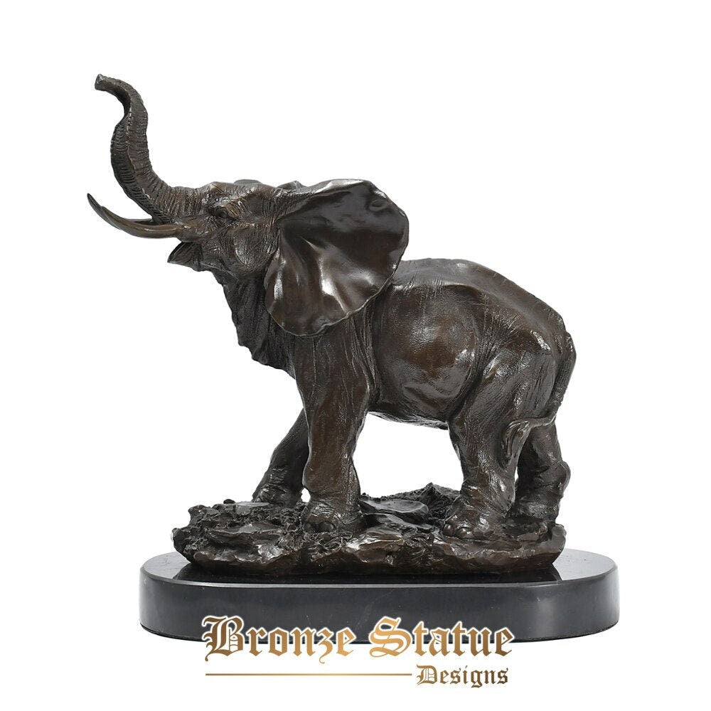 Bronze thai elephant statue sculpture wildlife animal art lucky home decor accessories fortune gifts