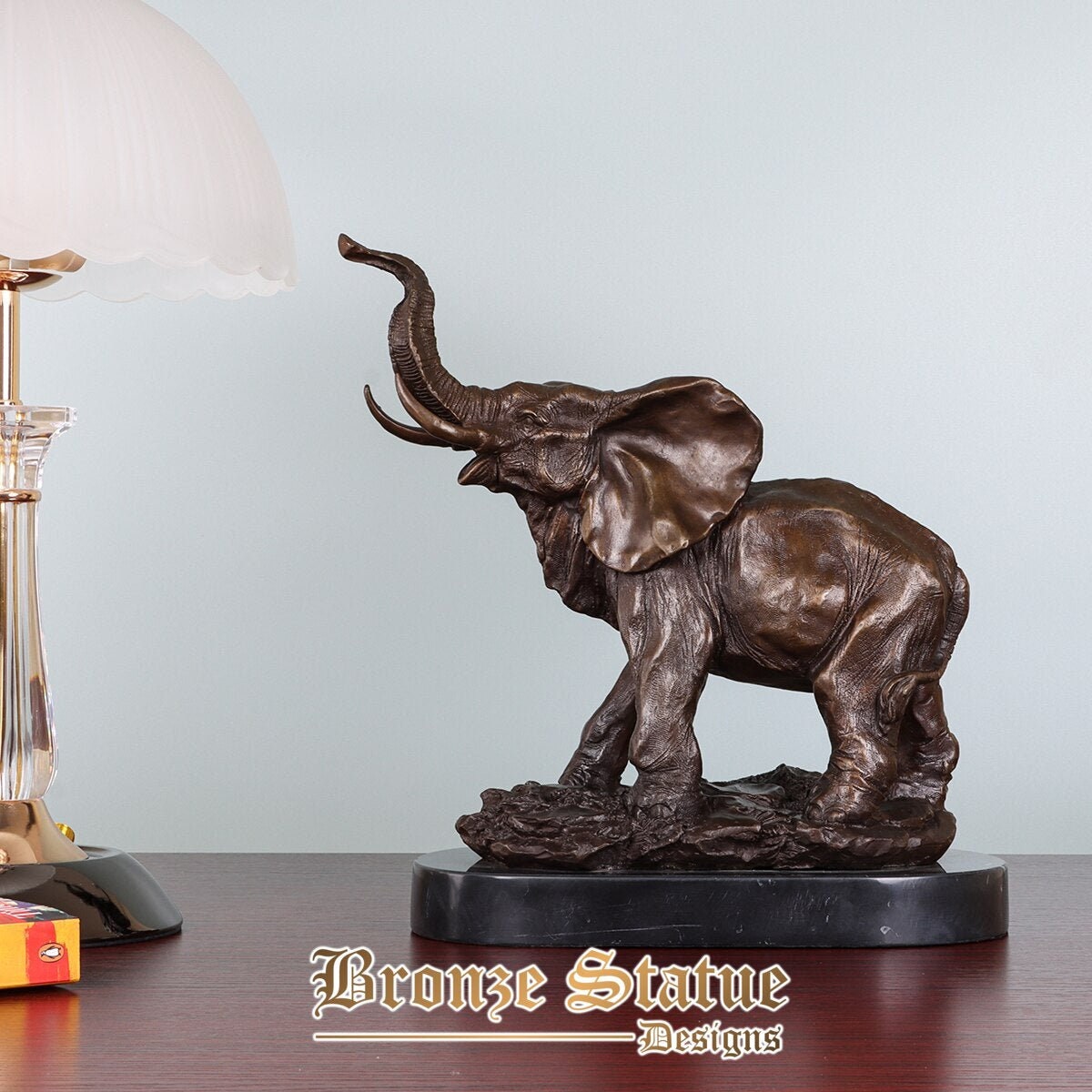 Bronzo elefante tailandese statua scultura fauna animale arte fortunato decorazioni per la casa accessori fortuna regali