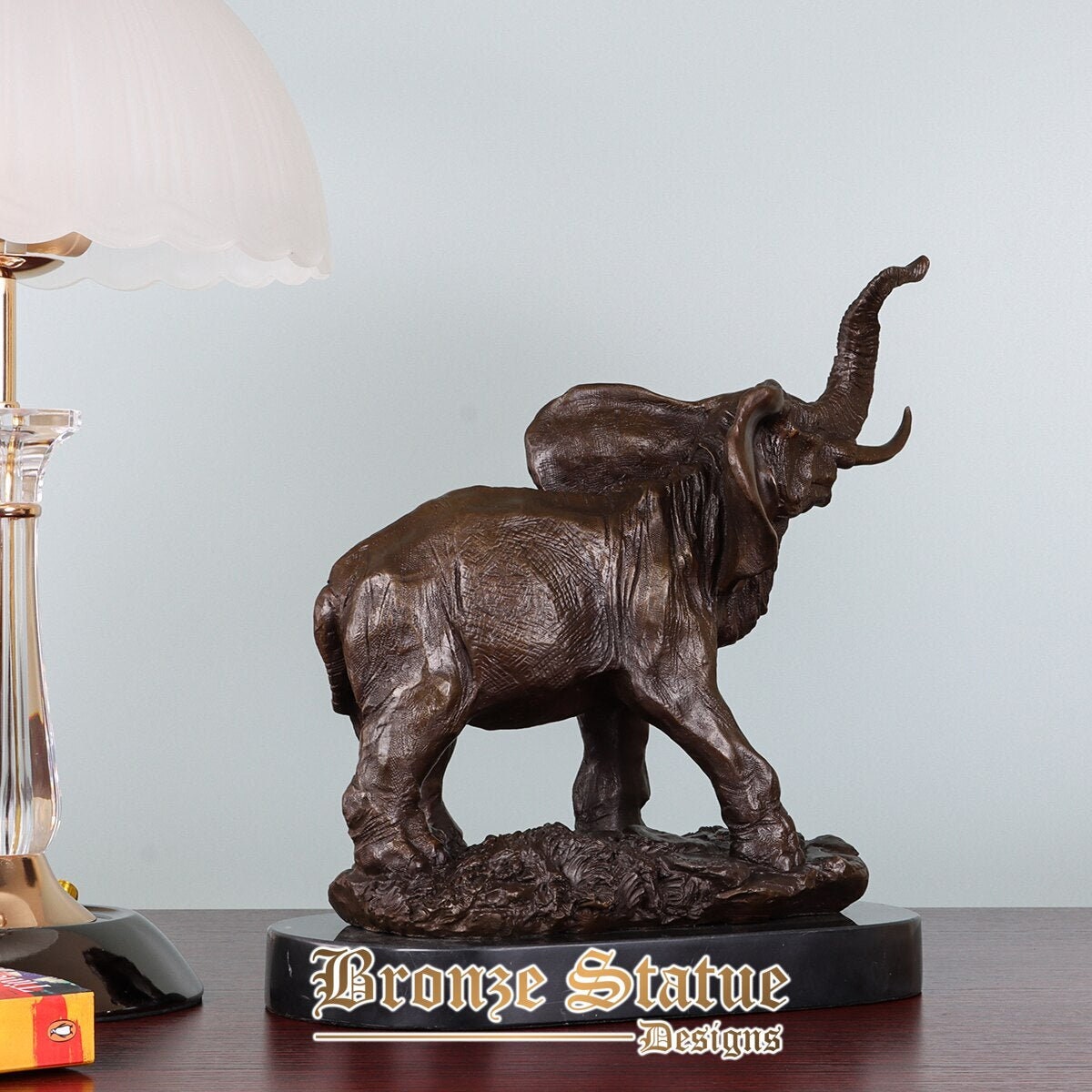 Bronze thai elephant statue sculpture wildlife animal art lucky home decor accessories fortune gifts