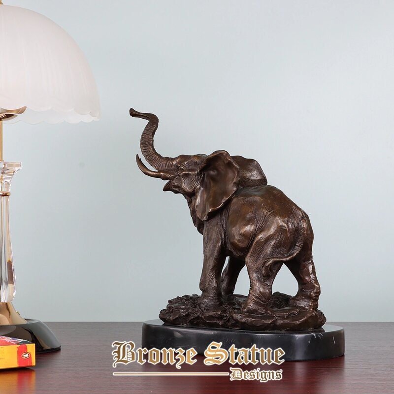 Bronzo elefante tailandese statua scultura fauna animale arte fortunato decorazioni per la casa accessori fortuna regali