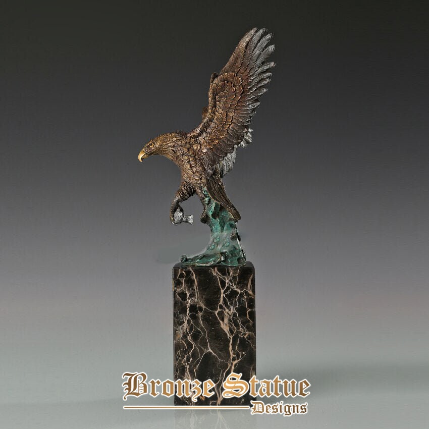 35cm high bronze bald eagle hunting fish statue sculpture hot falcon art upscale office home decoration