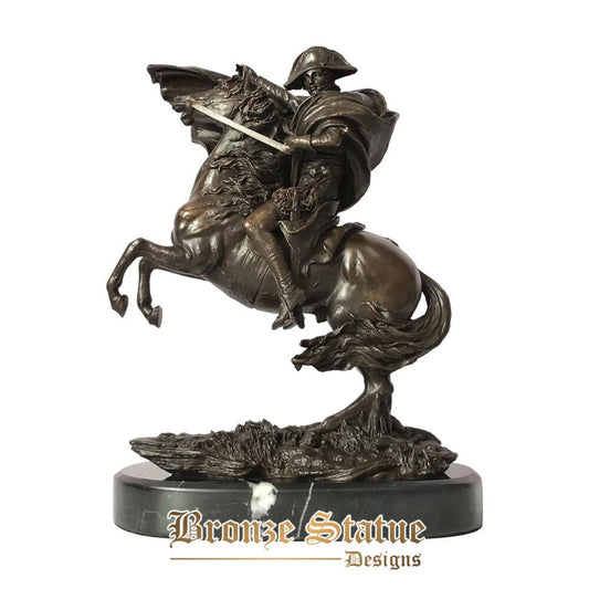 Napoleon bonaparte riding bronze statue french famous emperor sculpture collectible figurine art home decoration