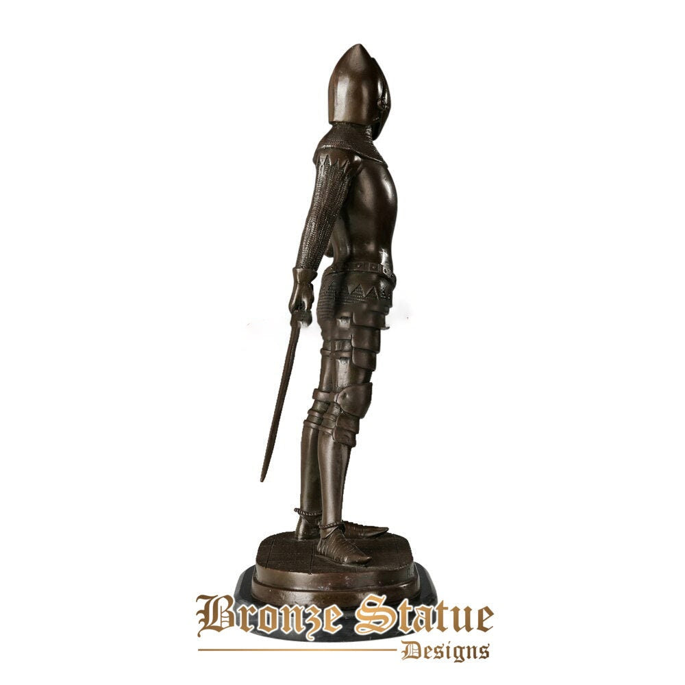 Europe warrior in armor bronze sculpture soldier statue man office table decor antique art figurine statuette
