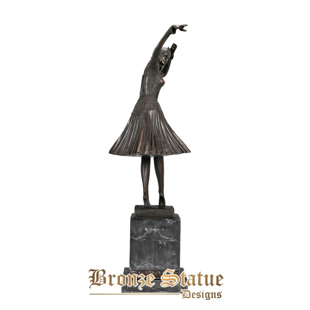 Female dance statue figurine bronze antique western art sculpture copper material 15in | 39cm