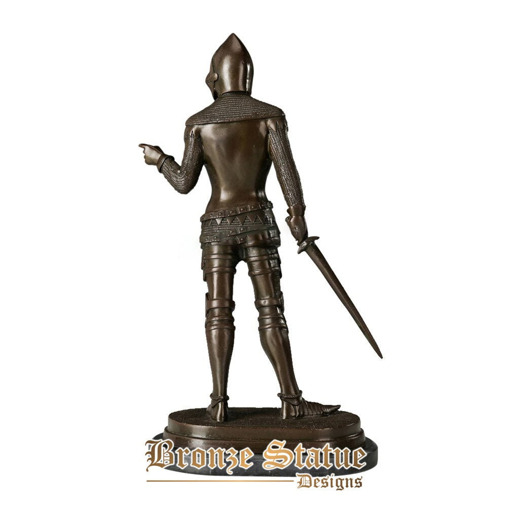 Europe warrior in armor bronze sculpture soldier statue man office table decor antique art figurine statuette