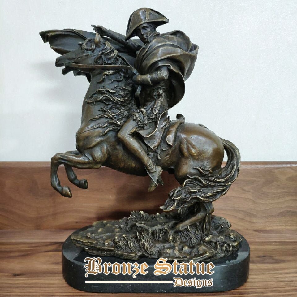 30cm napoleon bonaparte bronze statue riding horse french famous emperor sculpture collectible art home decoration