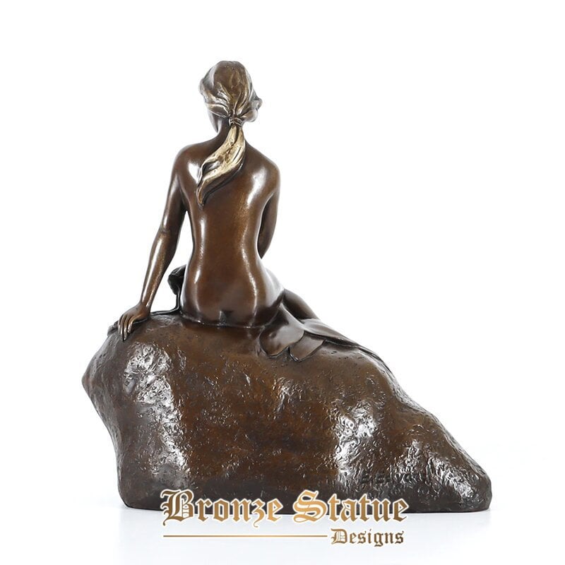 Famous danmark little mermaid bronze statue fairy tales sculpture girl room decor anniversary gifts