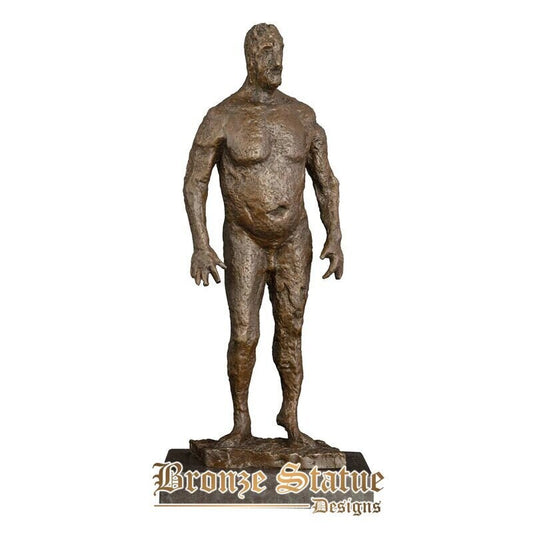 Bronze abstrato homem nu escultura estátua de corpo masculino gordo arte vintage coleção de acessórios de decoração interna