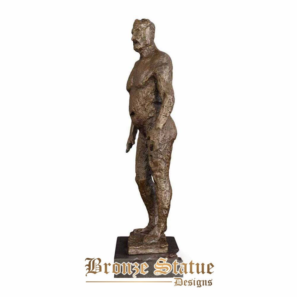 Bronzo astratto nudo uomo scultura grasso corpo maschile statua arte vintage collezione di accessori per interni