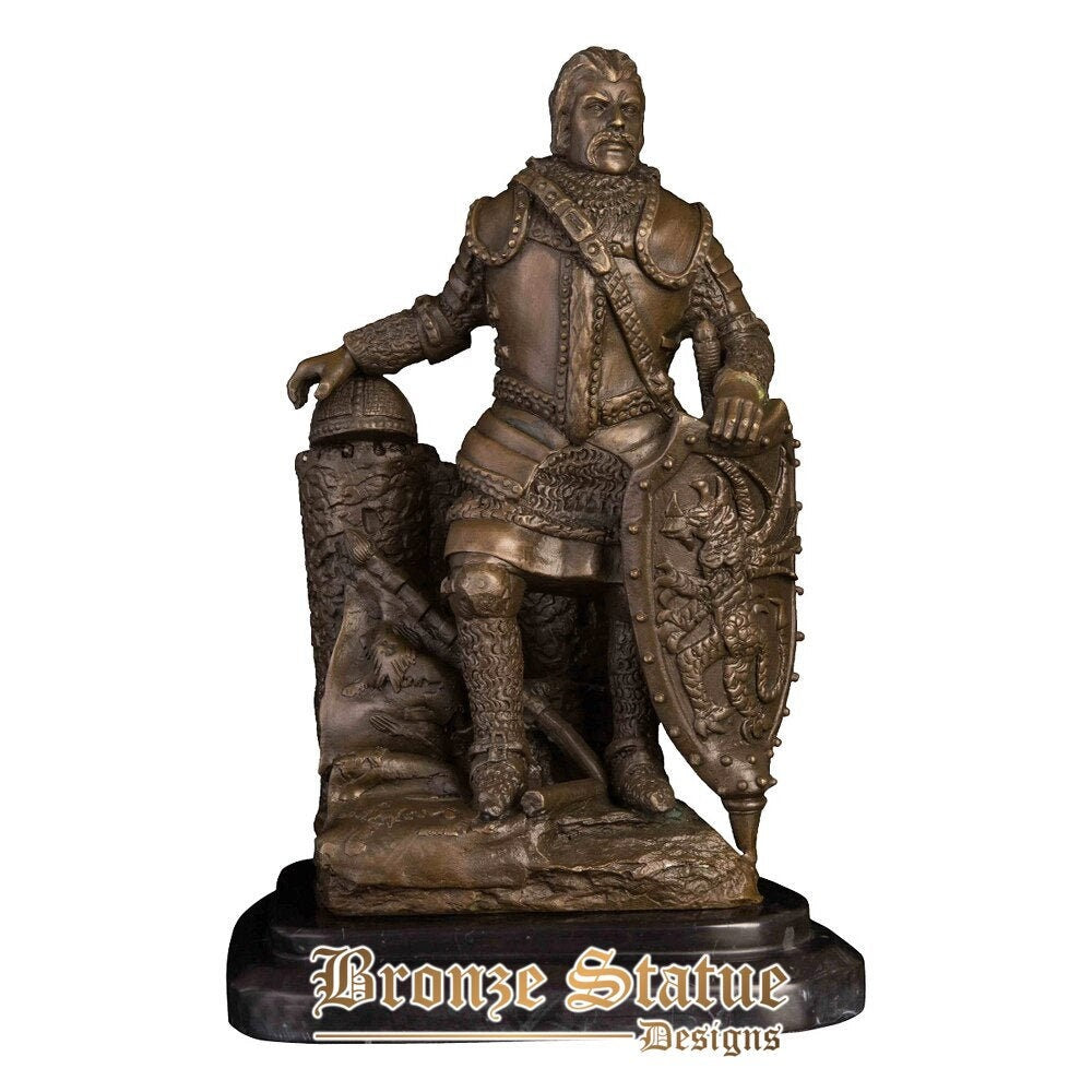 Medieval rome soldier statue bronze national protection army warrior sculpture antique art home decor ornament