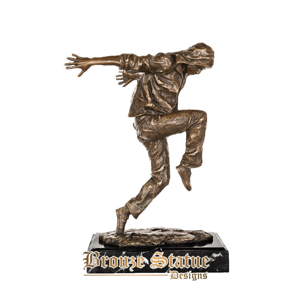 Bronze statue street dance boy sculpture figurine art hot casting brass home cabinet decor gift