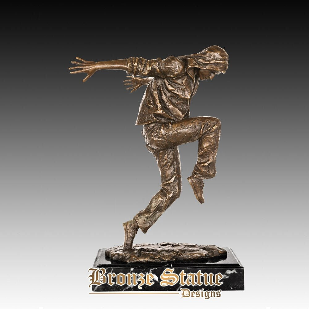 Bronze statue street dance boy sculpture figurine art hot casting brass home cabinet decor gift